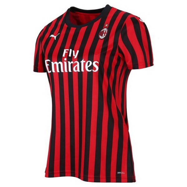 Camiseta AC Milan 1ª Kit Mujer 2019 2020 Rojo Negro